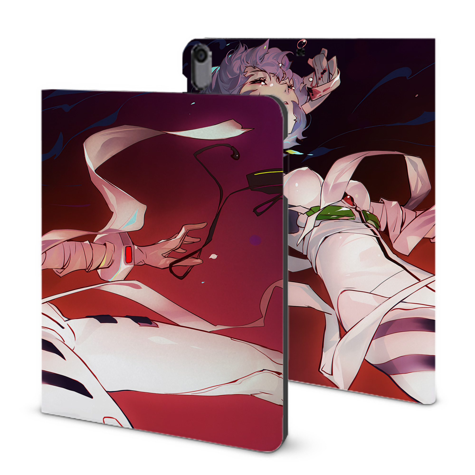 （画像用） EVA 新世紀エヴァンゲリオン IPad ケース ブック型 PUレザー TPU 耐衝撃 軽量 薄型 ペン収納なし 全面保護 IPad 各モデル対応